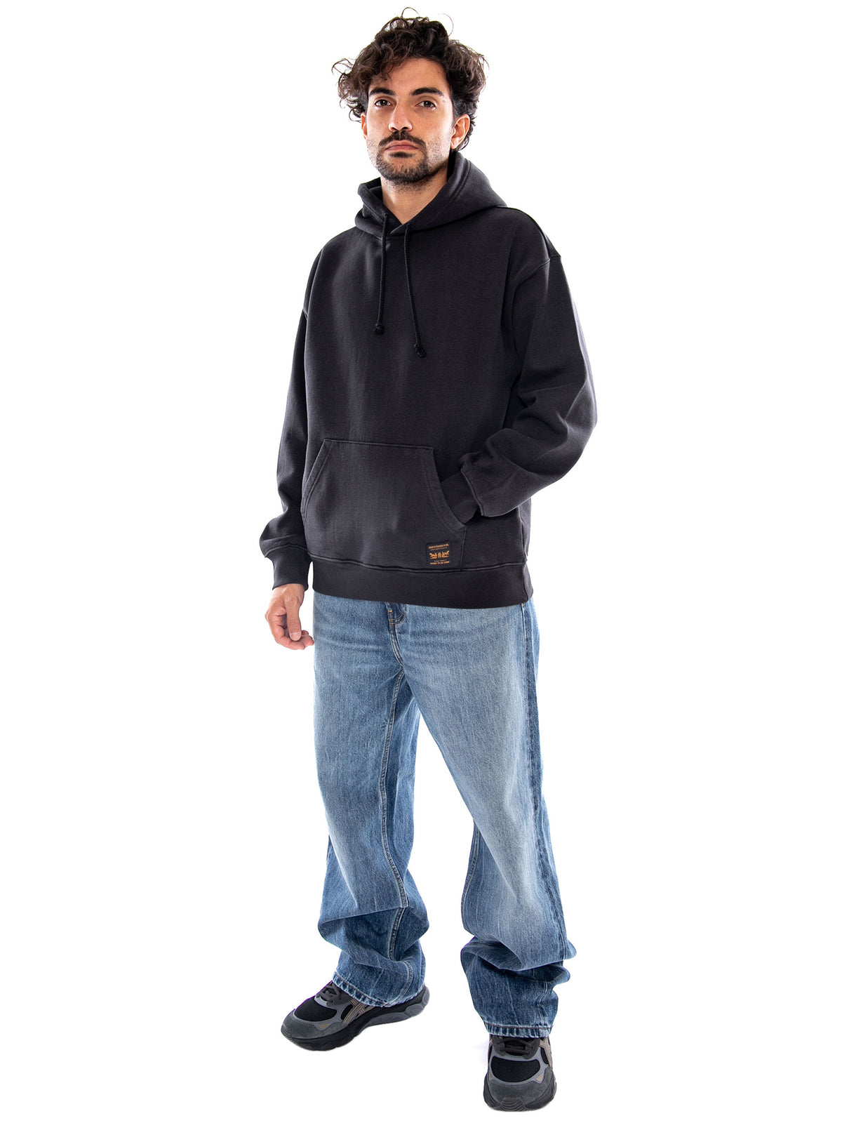 WORKWEAR PO HOODIE DESERT PALM BRUSHED F - Felpa con Cappuccio Uomo Nera 0084Q 0000 LEVIS 