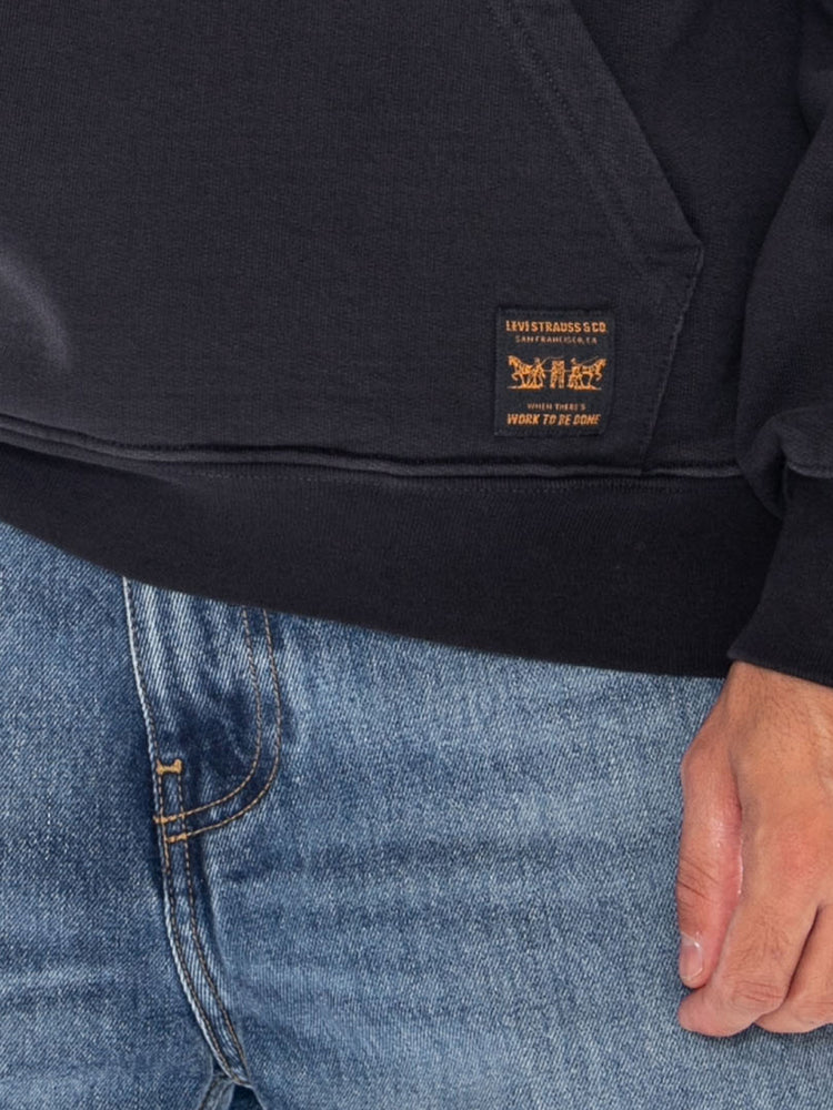 WORKWEAR PO HOODIE DESERT PALM BRUSHED F - Felpa con Cappuccio Uomo Nera 0084Q 0000 LEVIS 