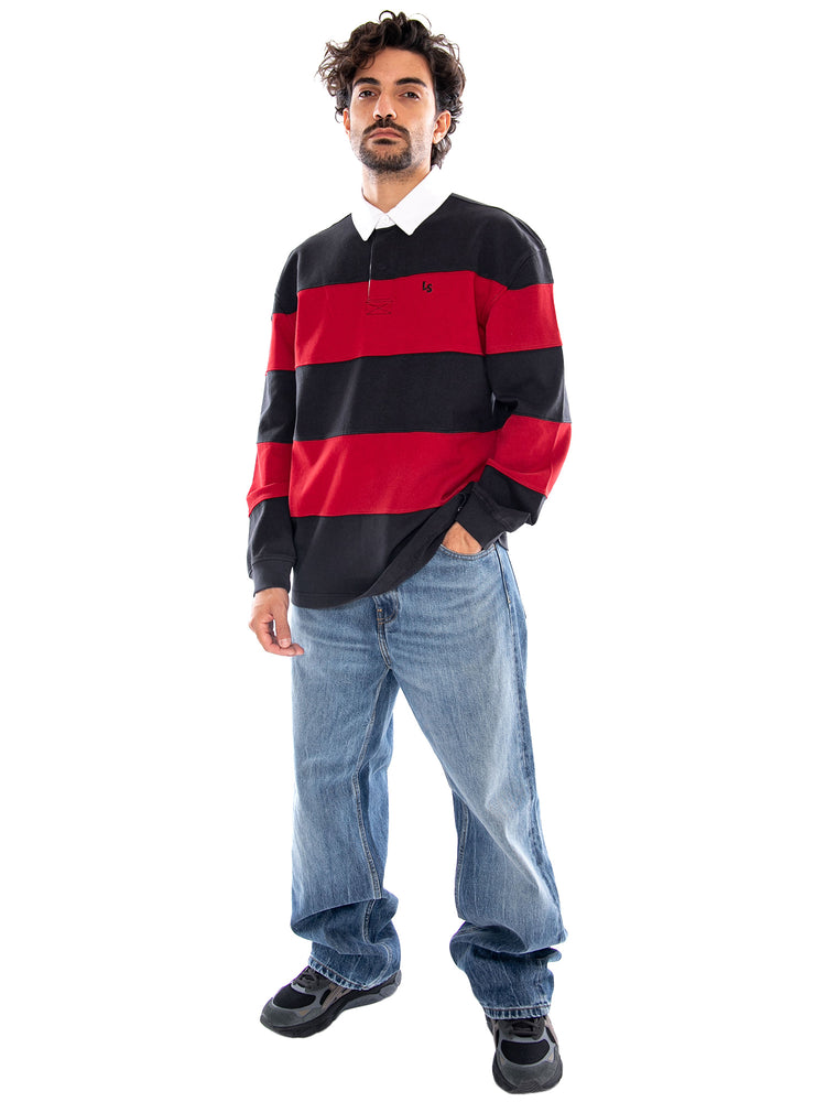PIECED UNION RUGBY JESSE JET BLACK COLOR - Polo Maniche Lunghe Uomo Multicolore 0087B 0001 LEVIS 