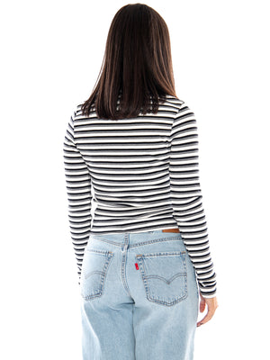 Levi's Rory LS Polo Gigi Stripe Anthracite Night - Polo Donna a Righe Antracite 0087H 0002 LEVIS 