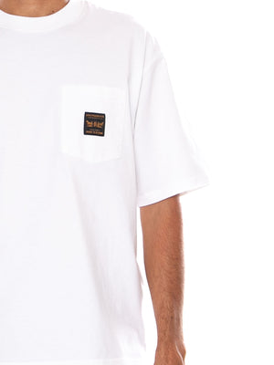 CARHARTT WIP SS WORKWEAR PKT TEE PORTER STRIPE MEDIUM WHITE - Maglietta Girocollo Uomo Bianca 008AB 0008 LEVIS 