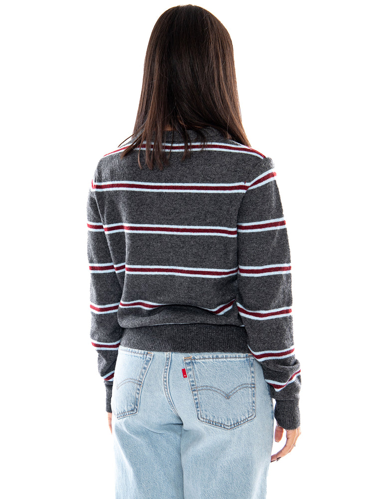 Levi's Claire Cardigan Devin Stripe Heather Grey - Cardigan Donna Grigio Mélange a Righe 008SF 0004 LEVIS 