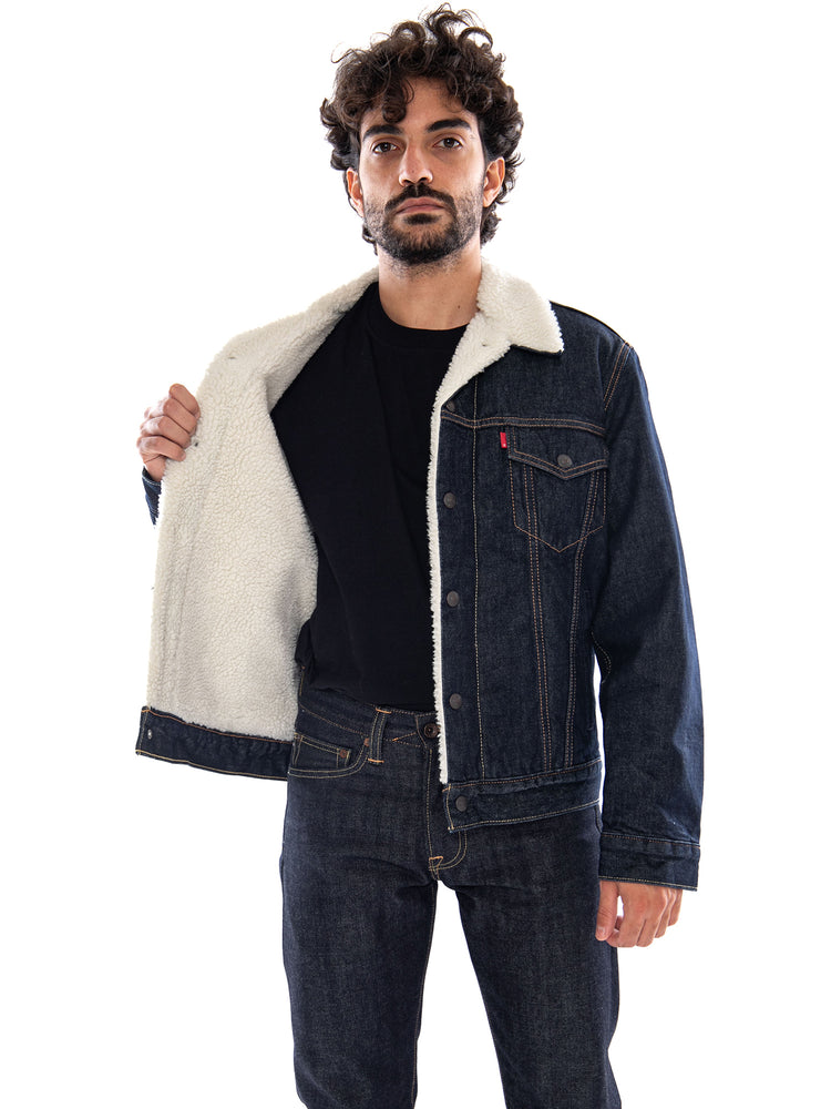 Levi's Type 3 Sherpa Trucker Give It A Rinse SH Blue - Giacca Uomo Blu<BR/><BR/> 16365 0271 LEVIS 
