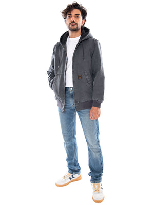 POTRERO DENIM HOODY DUO FADE PERISCOPE S GREY - Giacca con Zip e Cappuccio Uomo Grigia A3222 0022 LEVIS 