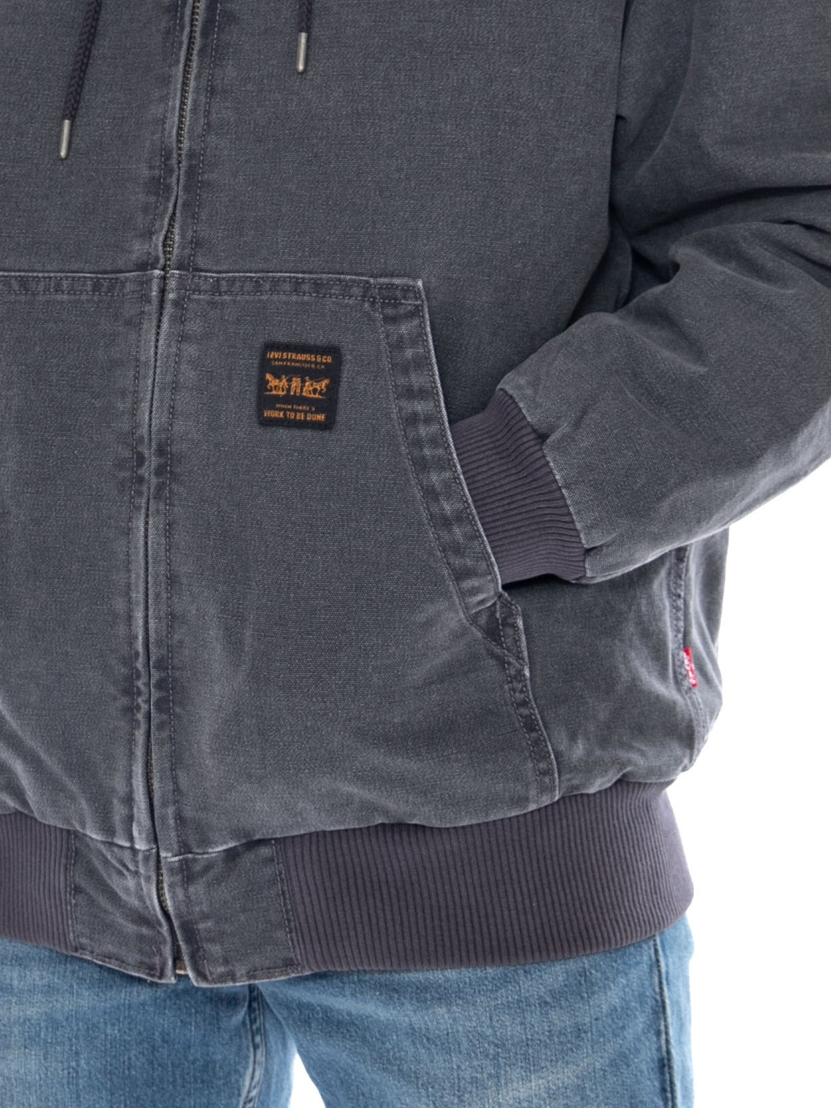 POTRERO DENIM HOODY DUO FADE PERISCOPE S GREY - Giacca con Zip e Cappuccio Uomo Grigia A3222 0022 LEVIS 