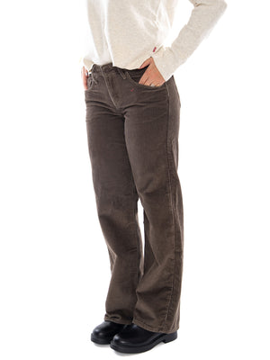 Levi's Low Loose Canteen Corduroy Brown - Pantaloni Donna Marroni in Velluto a Coste A5566 0076 LEVIS 