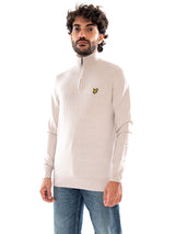 Lyle & Scott Cotton Merino Quarter Zip Jumper Cove - Jersey Hombre Beige Hombre LYLE & SCOTT