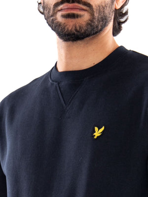 Lyle & Scott Crew Neck Brushback Sweatshirt Dark Navy - Felpa Girocollo Uomo Blu Navy<BR/><BR/> ML1131V Z271 LYLE & SCOTT 