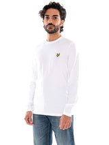 Lyle & Scott Plain L/S T-Shirt White - Camiseta de Hombre de Manga Larga Blanca Hombre LYLE & SCOTT
