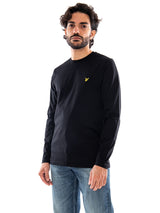 Lyle & Scott Plain L/S T-Shirt Jet Black - Camiseta Hombre de Manga Larga Negra Hombre LYLE & SCOTT