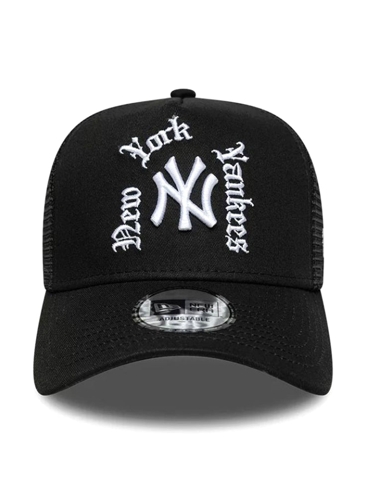 WORDMARK TRUCKER NEW YORK YANKEES BLACK - Cappellino con Visiera Nero 60915922 BLK NEW ERA 