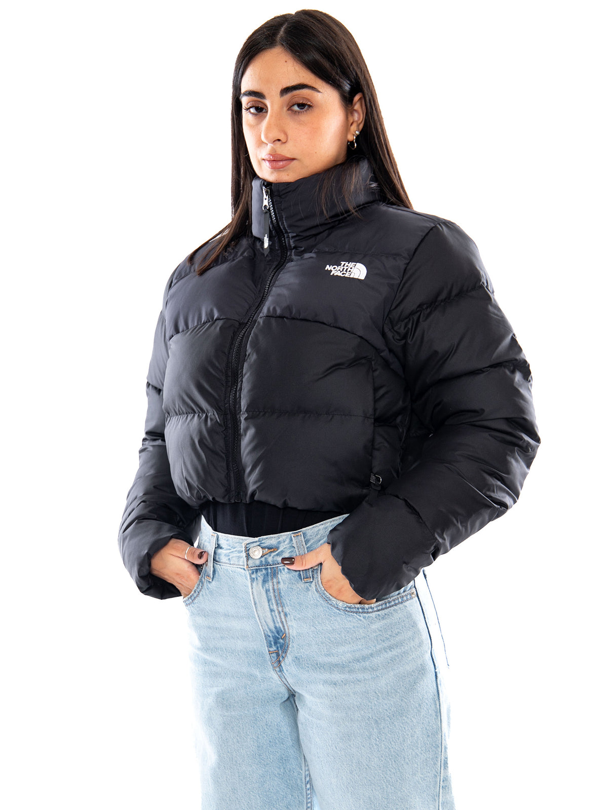 The North Face W' Cropped Saikuru Jacket Black / Asphalt Grey - Giacca Donna Nera e Grigia NF0A89JC KT01 THE NORTH FACE 