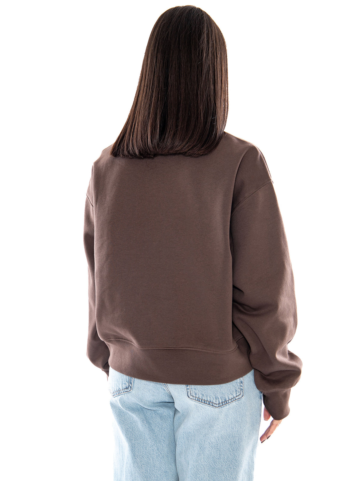 The North Face W ESS SD Boxy OS Crew Smokey Brown - Felpa Donna Marrone NF0A8HBY 1OI1 THE NORTH FACE 