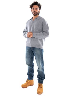 Thinking MU Aritz Knitted Sweater Grey - Maglione Uomo Grigio MKN00126 GRY THINKING MU 