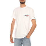 TJM SLIM SIGN CHEST SS TEE EXT ANCIENT WHITE - Camiseta Cuello Redondo Hombre Blanca TOMMY HILFIGER