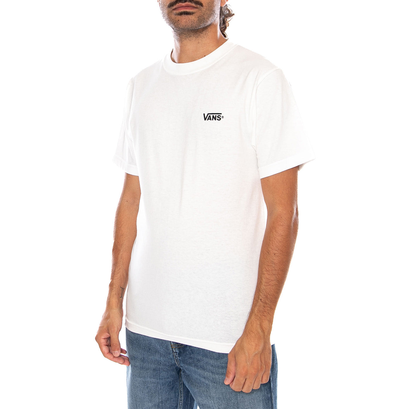 NEW LEFT CHEST SS TEE WHITE / BLACK - Maglietta Girocollo Uomo Bianca VN000TBX YB21 VANS 