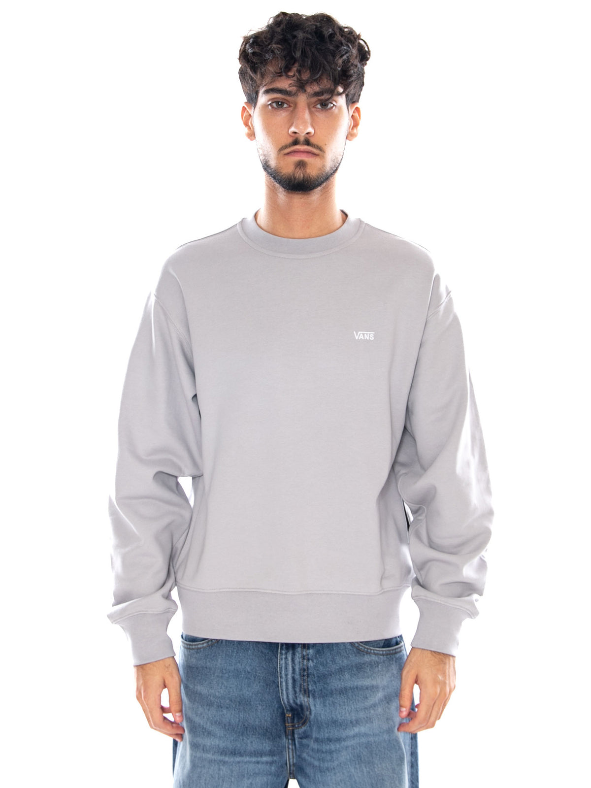 LEFT CHEST II CREW LIGHT GREY - Felpa Uomo Grigia VN0010G7 LTG1 VANS 