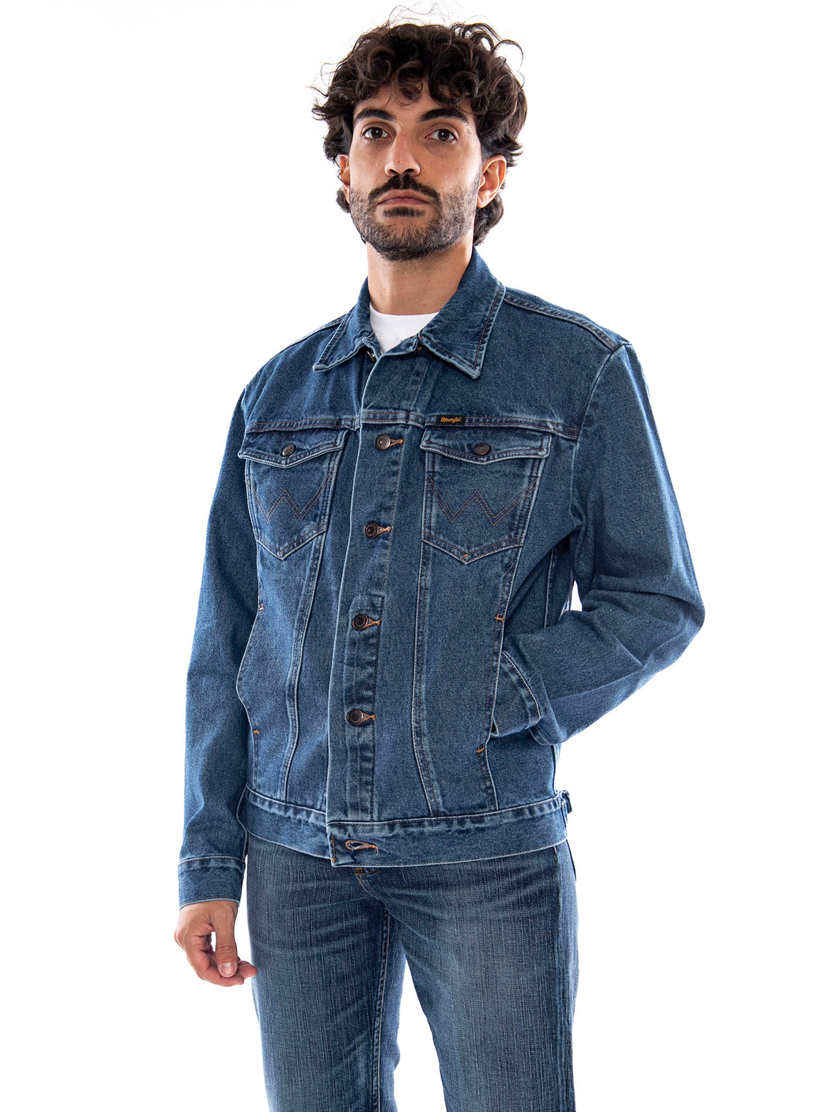 Wrangler Cowboy Cut Jacket Stonewash Blue - Giacca in Denim Uomo Blu 112378960 BL WRANGLER 
