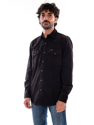 Wrangler Western Shirt Chocolate - Camicia Uomo Marrone Cioccolato 112386902 BRN WRANGLER 