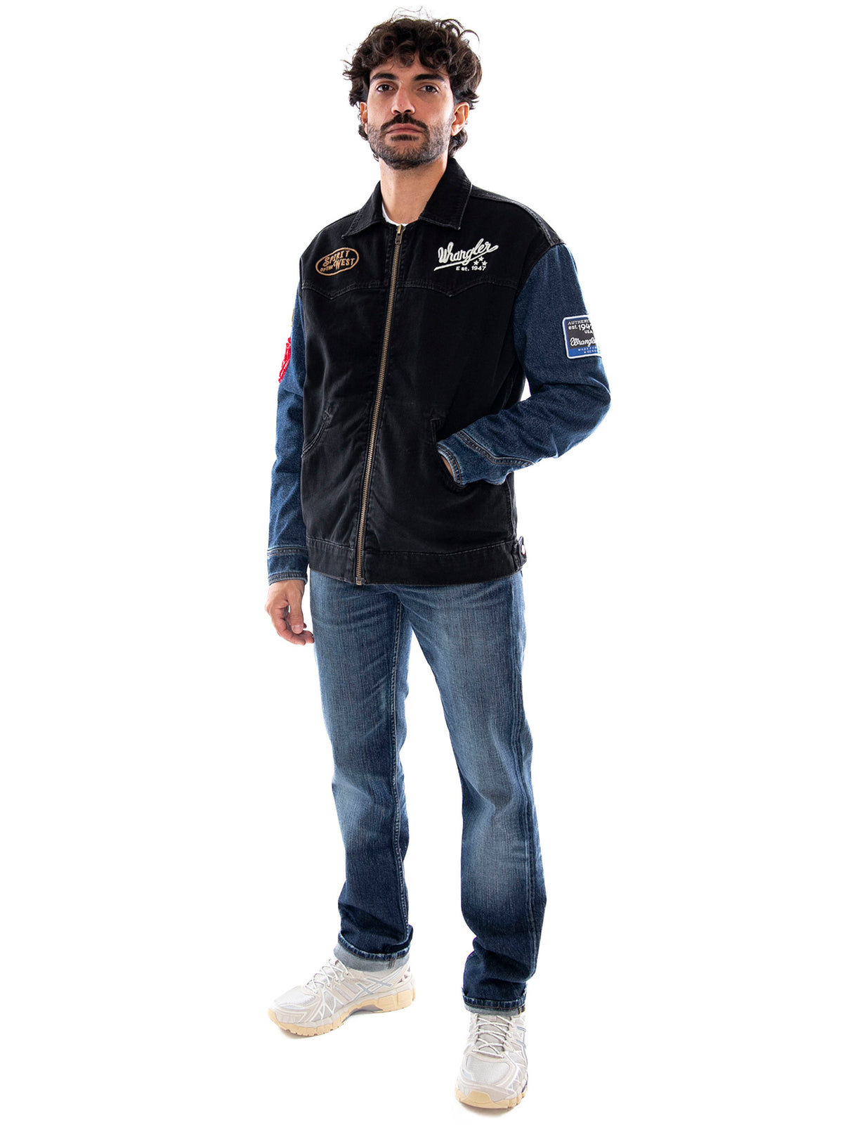 Wrangler Trailrider Jacket Morning Wash Blue - Giacca in Denim Uomo Blu<BR/><BR/> 112386960 BL WRANGLER 