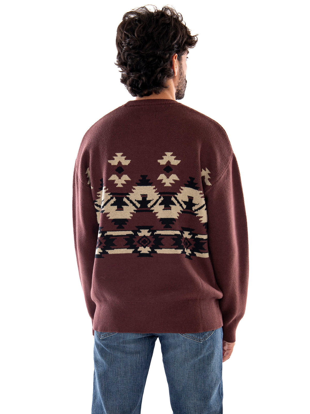 Wrangler Pull Over Sweater Butter Chocolate Brown - Maglia Uomo Marrone 112387004 BRN WRANGLER 