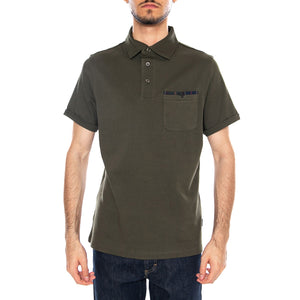 Premium Corpatch Tailored Polo Dark Olive - Polo Uomo Verde MML1496 OL71 BARBOUR 