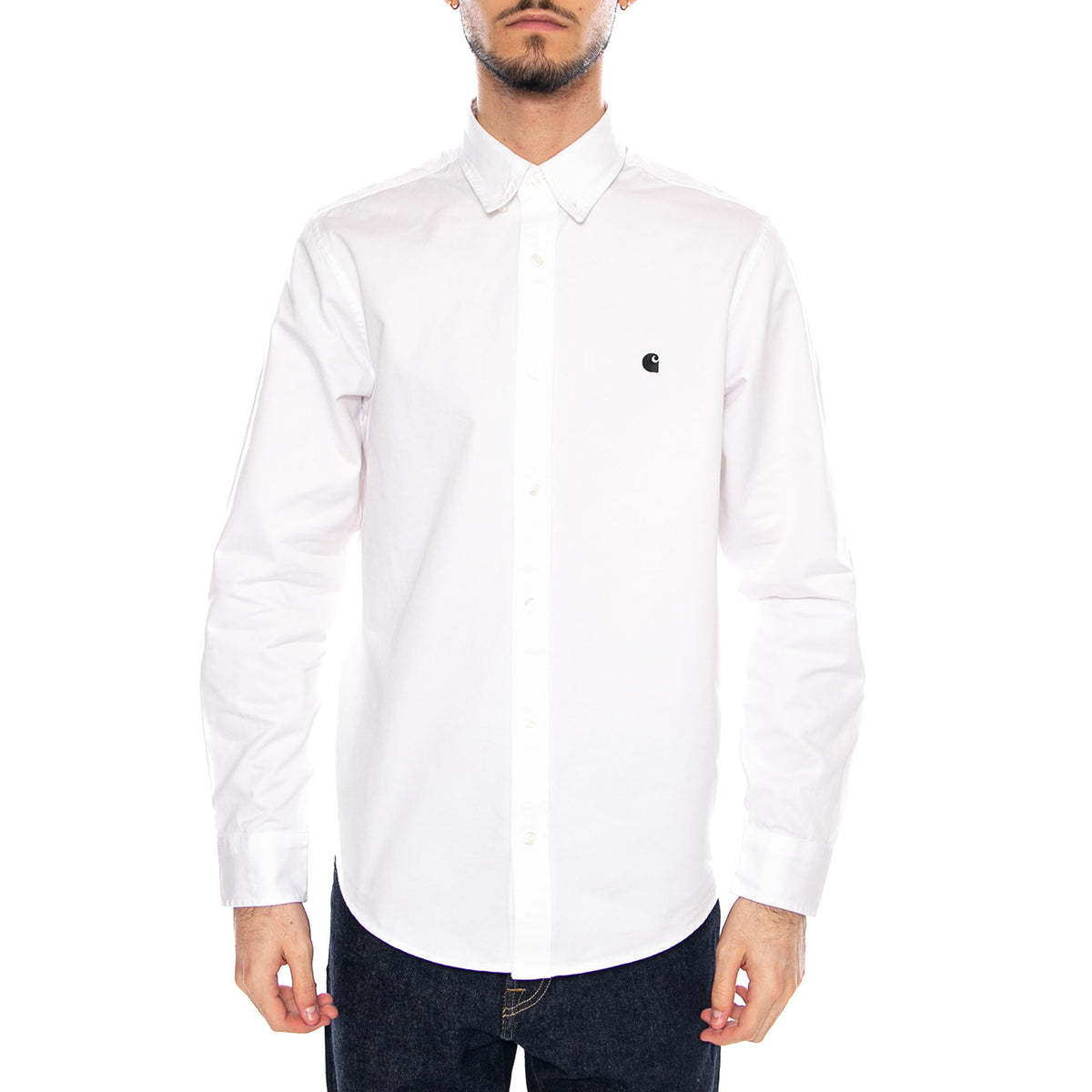 L/S Madison Shirt White / Black - Camicia Uomo Bianca I023339 00AXX CARHARTT WIP 