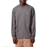 L/S CHASE T-SHIRT PORPHYRY / GOLD - Camiseta Cuello Redondo Mangas Largas Hombre CARHARTT WIP