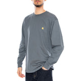 L/S Chase T-Shirt Cozy Blue / Gold - Camiseta Cuello Redondo Mangas Largas Hombre Azul Hombre CARHARTT WIP