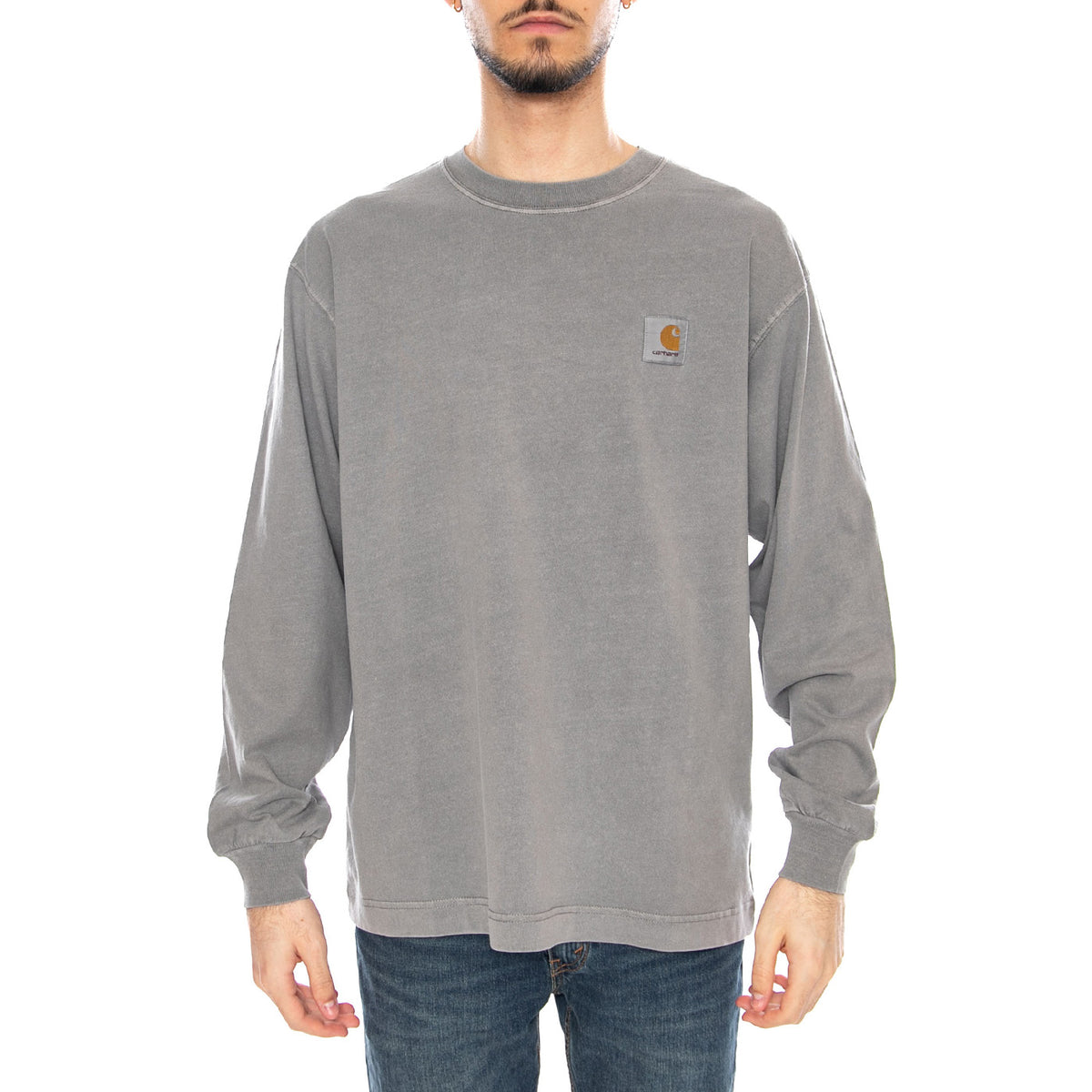 L/S Nelson T-Shirt Yosemite - Maglietta Girocollo Maniche Lunghe Uomo Grigia I029948 2LRGD CARHARTT WIP 