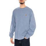 L/S Nelson T-Shirt Gentle Blue - Camiseta Cuello Redondo Mangas Largas Hombre Azul CARHARTT WIP