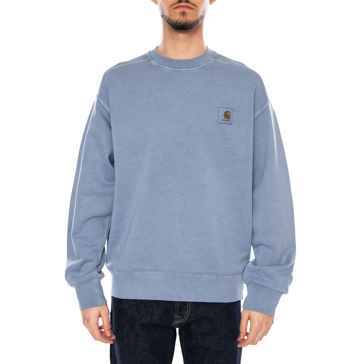 Nelson Sweat Gentle Blue - Felpa Girocollo Uomo Blu I029957 3HXGD CARHARTT WIP 