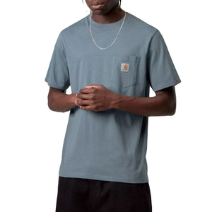 S/S POCKET T-SHIRT VELVET BLUE - Maglietta Girocollo Uomo Blu I030434 3GGXX CARHARTT WIP 