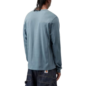 L/S POCKET T-SHIRT VELVET BLUE - Maglietta Girocollo Maniche Lunghe Uomo Blu I030437 3GGXX CARHARTT WIP 