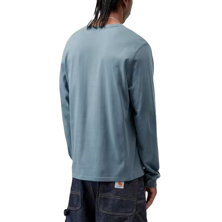 L/S POCKET T-SHIRT VELVET BLUE - Maglietta Girocollo Maniche Lunghe Uomo Blu I030437 3GGXX CARHARTT WIP 