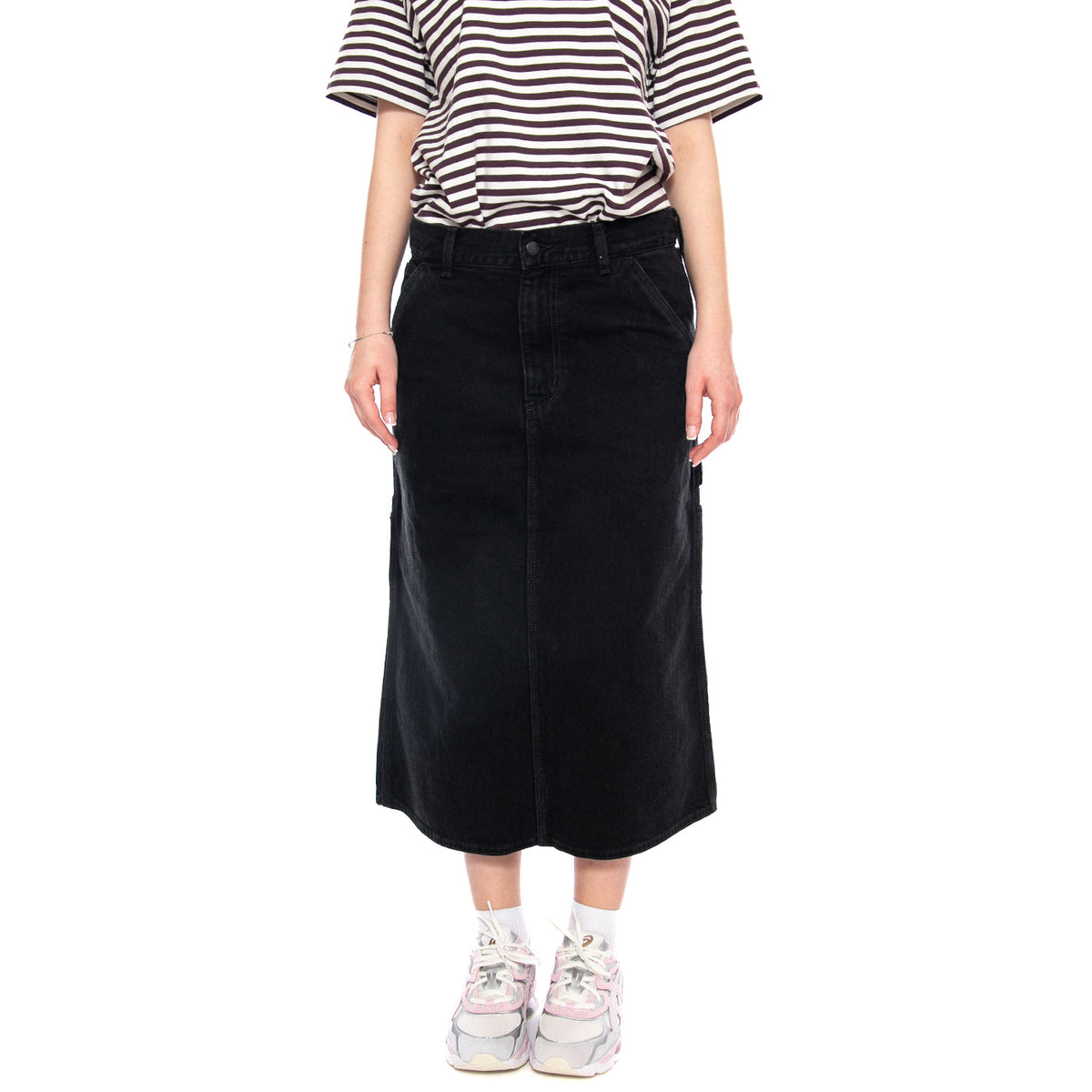 W' Single Knee Skirt Black - Gonna Denim Jeans Nera I034224 8906 CARHARTT WIP 