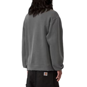 TORION SWEAT BLACK / GRIND WASH - Felpa Girocollo Uomo Nera Washed I036054 89B7 CARHARTT WIP 