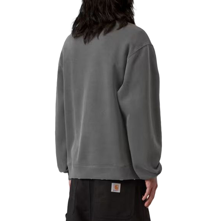 TORION SWEAT BLACK / GRIND WASH - Felpa Girocollo Uomo Nera Washed I036054 89B7 CARHARTT WIP 