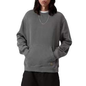 TORION SWEAT BLACK / GRIND WASH - Felpa Girocollo Uomo Nera Washed I036054 89B7 CARHARTT WIP 