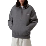 HOODED ALDA SWEAT BLACK / WHITE - Sudadera con Capucha Hombre Gris - Hombre CARHARTT WIP