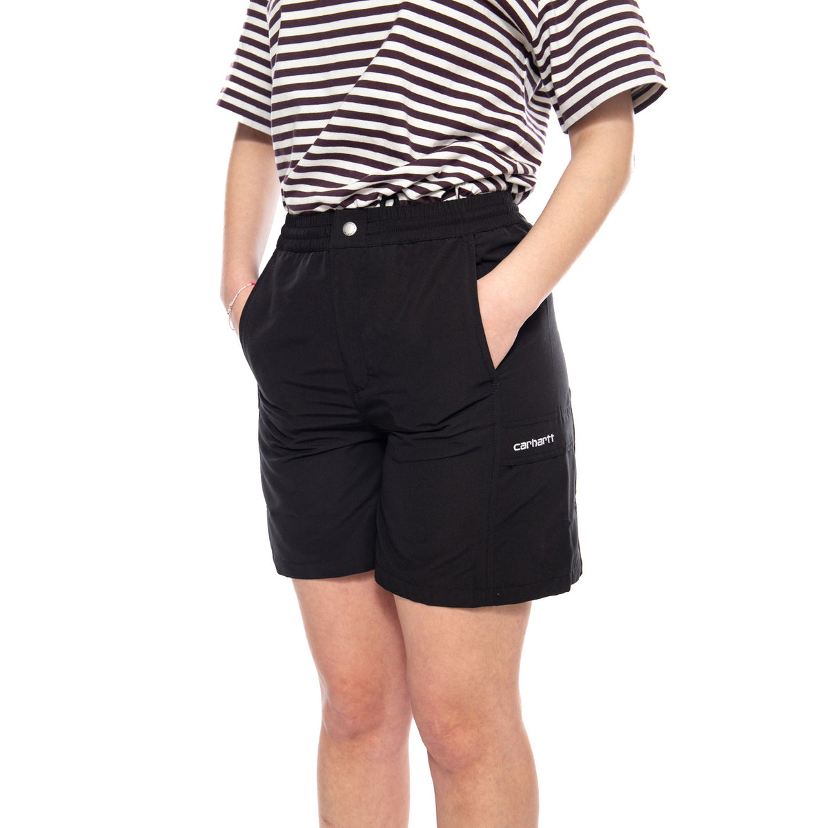 W' Iwan Short Black / White - Pantaloncini Donna Neri I036151 0D2XX CARHARTT WIP 