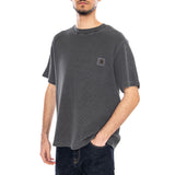 S/S Nelson Waffle T-Shirt Black - Camiseta Cuello Redondo Hombre Negro CARHARTT WIP