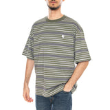 S/S Zane T-Shirt Zane Stripe, Dollar Green - T-Shirt Cuello Redondo Hombre Multicolor Hombre CARHARTT WIP