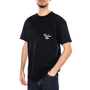 S/S Longhand Pocket T-Shirt Black / White - Maglietta Girocollo Uomo Nera I036204 0D2XX CARHARTT WIP 