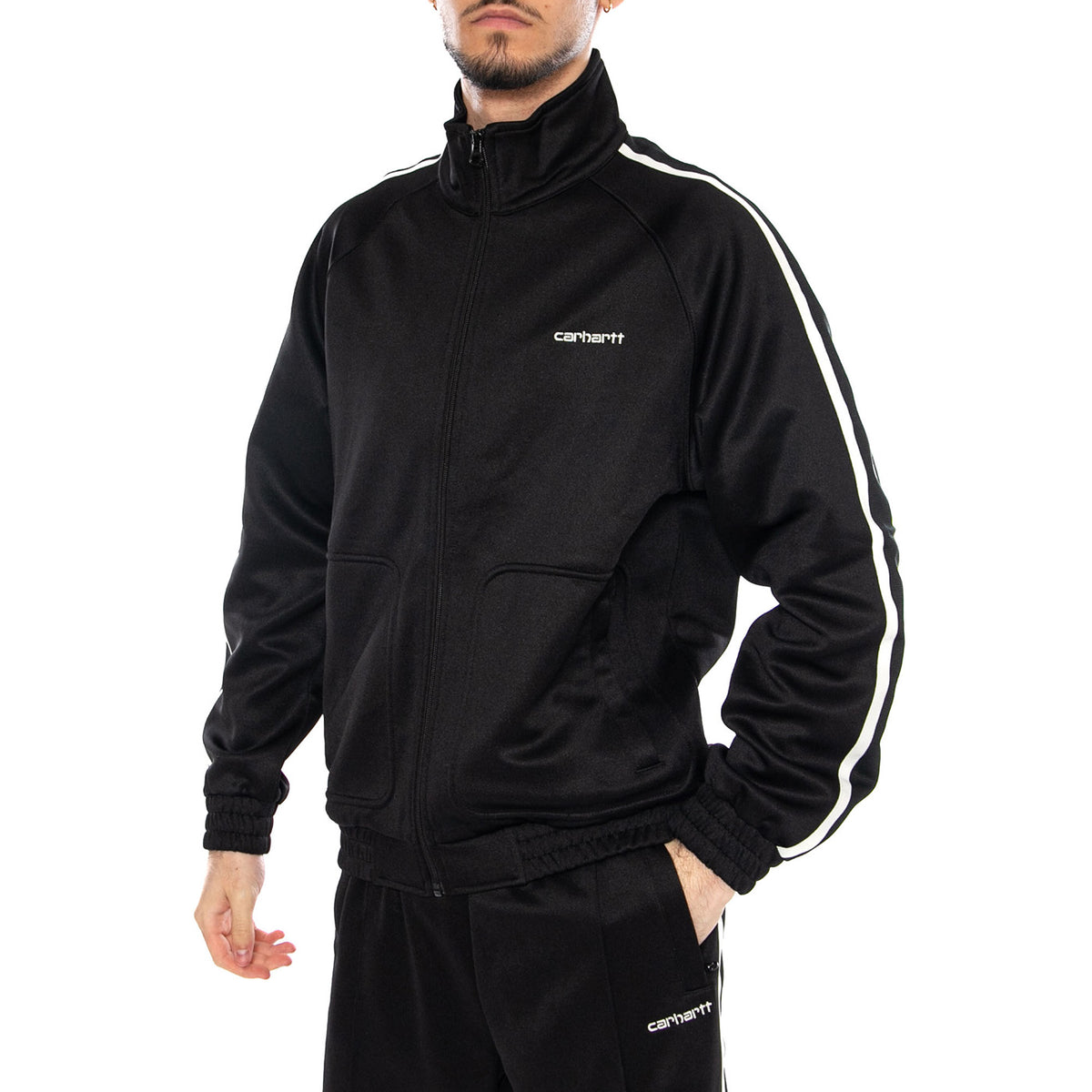 Bolar Sweat Jacket Black / Wax - Giacca con Zip Uomo Nera I036223 K02XX CARHARTT WIP 