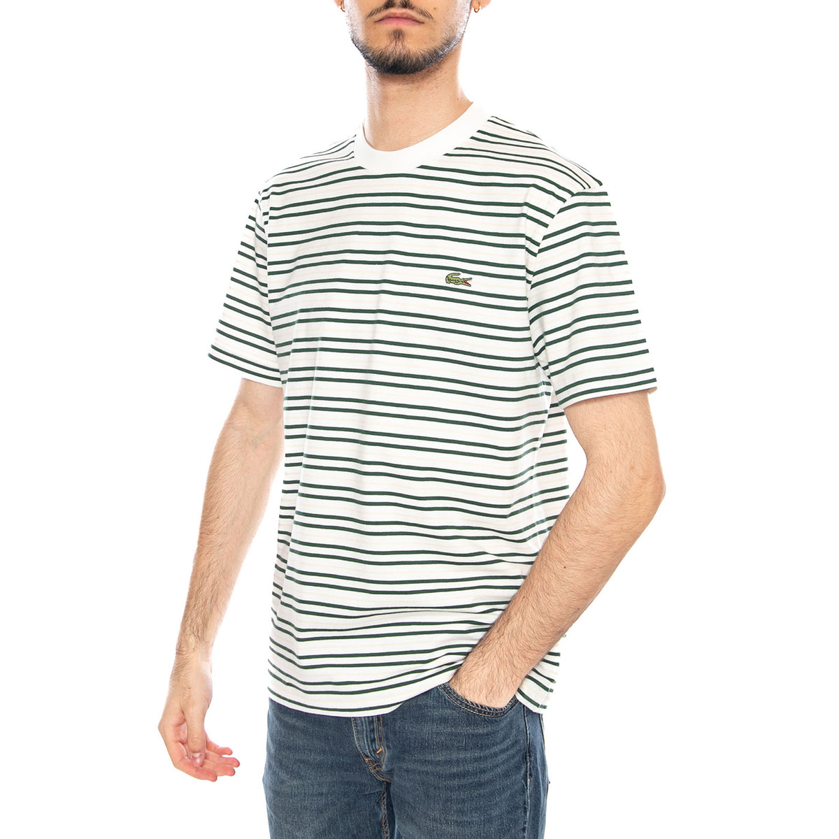 T-Shirt Multi Stripe - Maglietta Girocollo Uomo Multicolore Lacoste TH0874 YRR LACOSTE 
