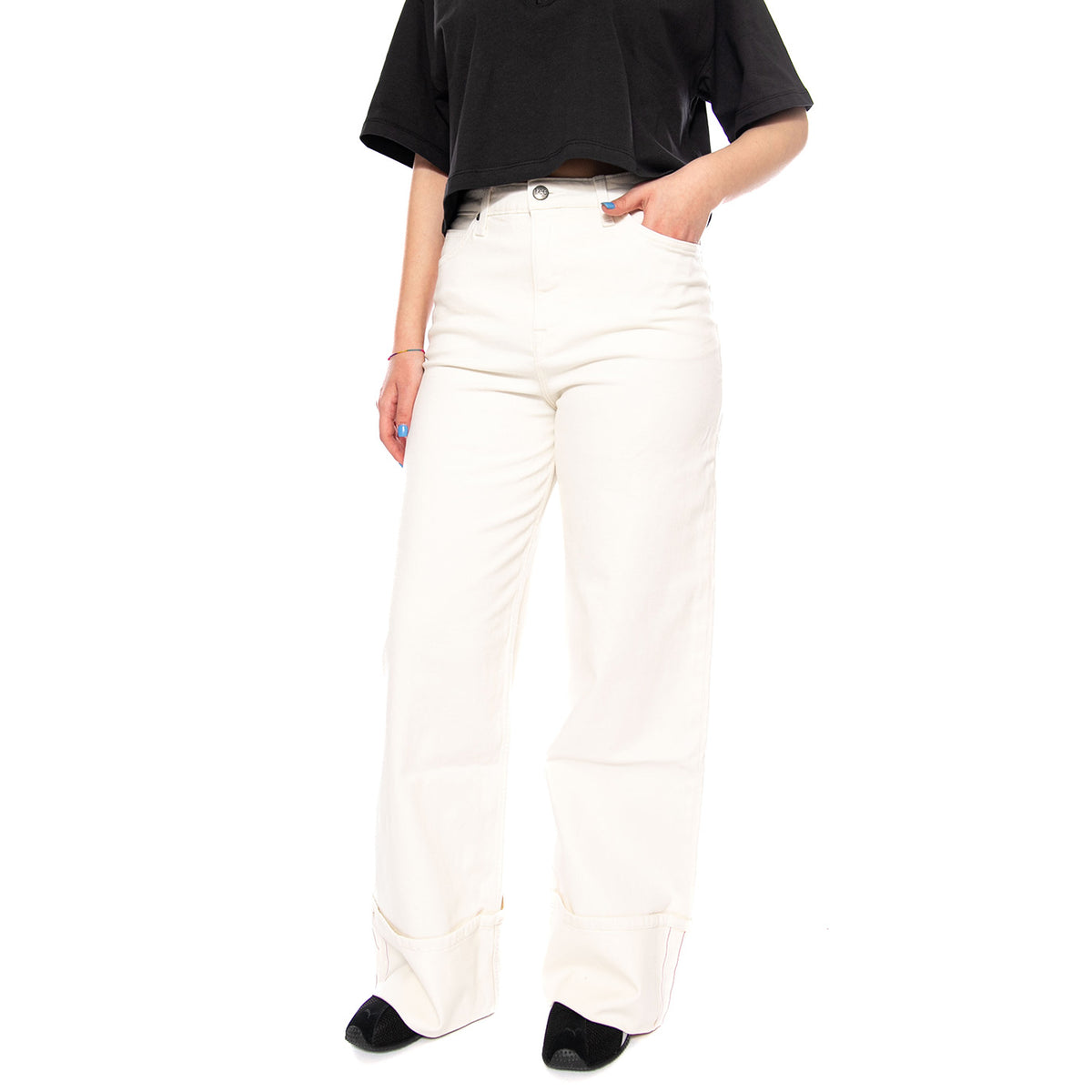 STELLA FRESH FLOCK WHITE - Pantaloni Denim Jeans Donna Bianchi 112376790 WHT LEE 