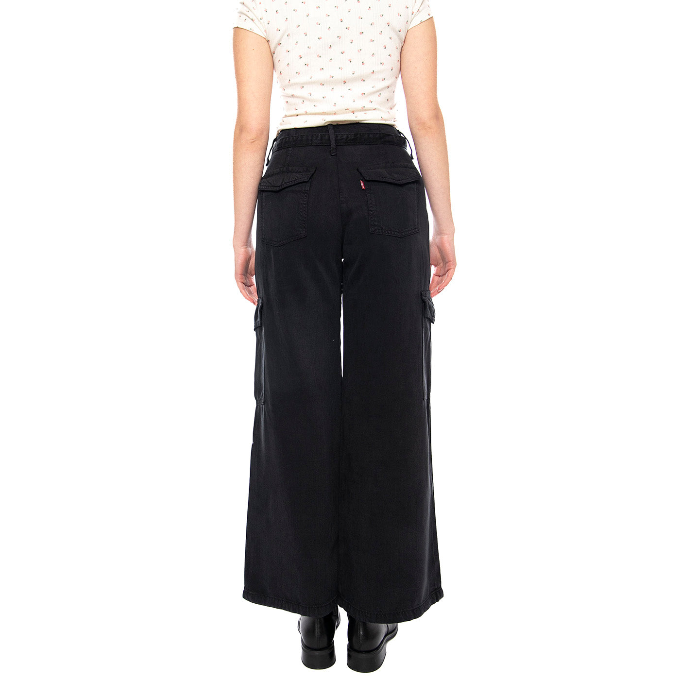 Baggy Dad Cargo - Drapey Caviar GD Black - Pantaloni Cargo Donna Neri 003IN 0003 LEVIS 