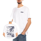 SS Relaxed Fit Tee - Coastal Creative Fresh And Smooth Pumice Stone - Camiseta Cuello Redondo Hombre Blanca con Estampado Hombre LEVIS