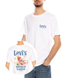 SS Relaxed Fit Tee - Coastal Creative Fresh And Smooth Pumice Stone - Camiseta Cuello Redondo Hombre Blanca con Estampado Hombre LEVI'S